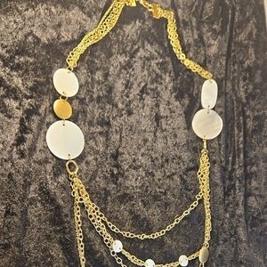 Elegant Gold and White Necklace